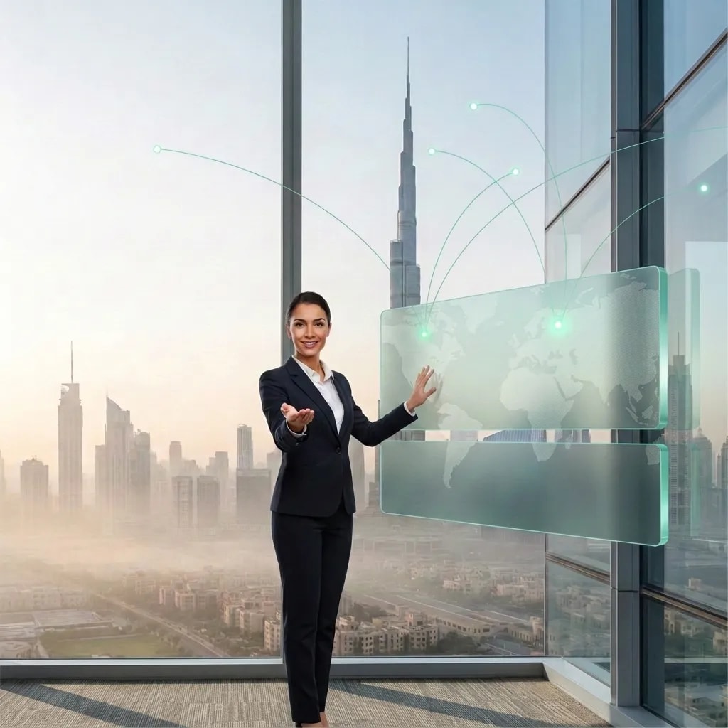 Dubai DIFC skyline near IWNT headquarters